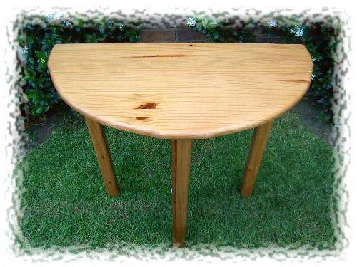 ***ONLY THREE AVAILABLE*** - Pine 3 Legged Half Moon Table