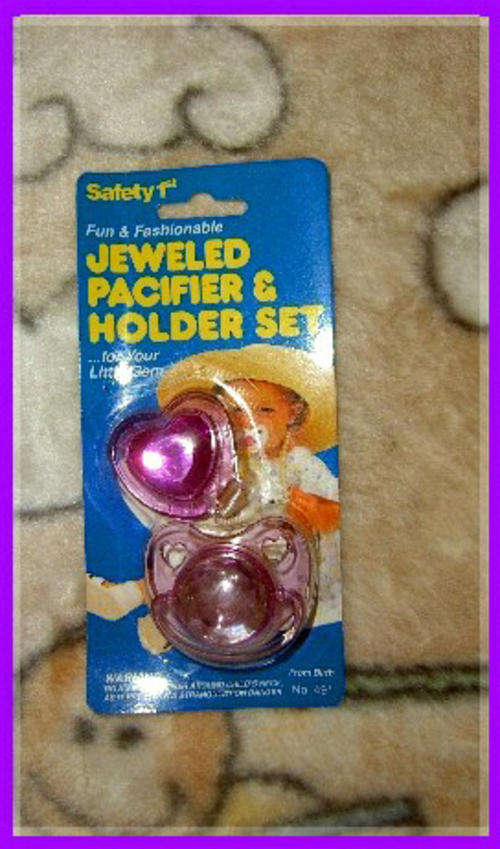 Reborn Baby Jeweled Pacifier and Holder Set by Destiny's Angels