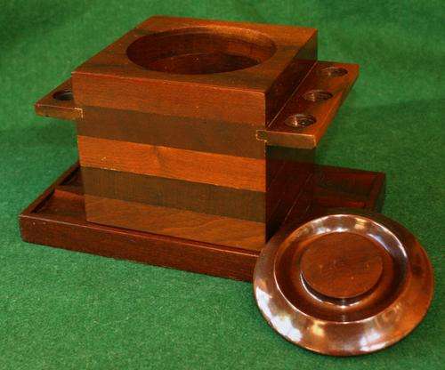 Wooden Tobacco Jar & Pipe Stand