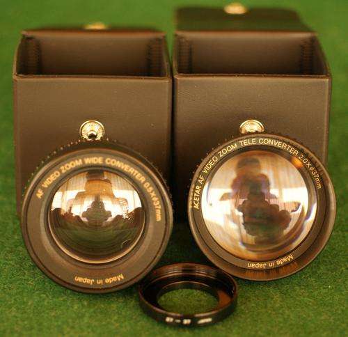 Acetar AF 2X Video Zoom Converter & AF 0.5 Video Wide Converter for 37mm lens