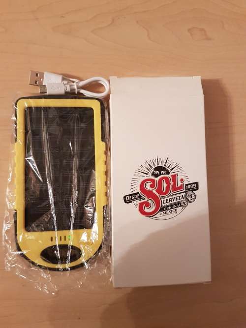 Sol branded solar cellphone charger