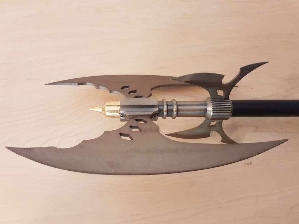 Rare Medieval Styled 4 Bladed Double Headed Steel Battle Axe (Good Quality)