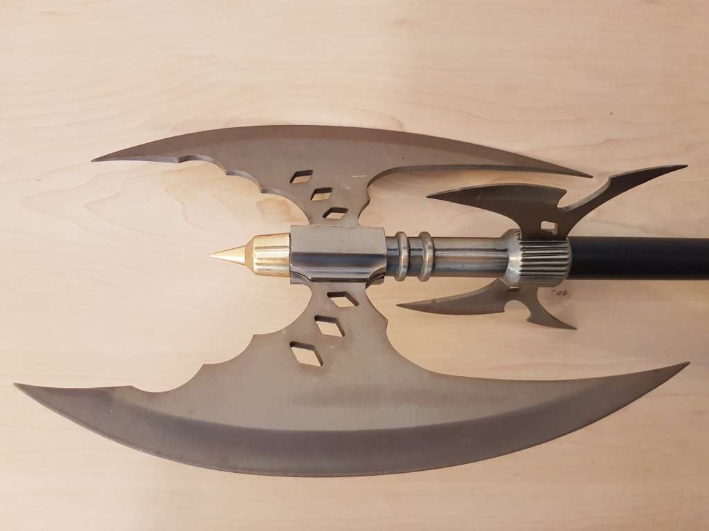 Rare Medieval Styled 4 Bladed Double Headed Steel Battle Axe (Good Quality)