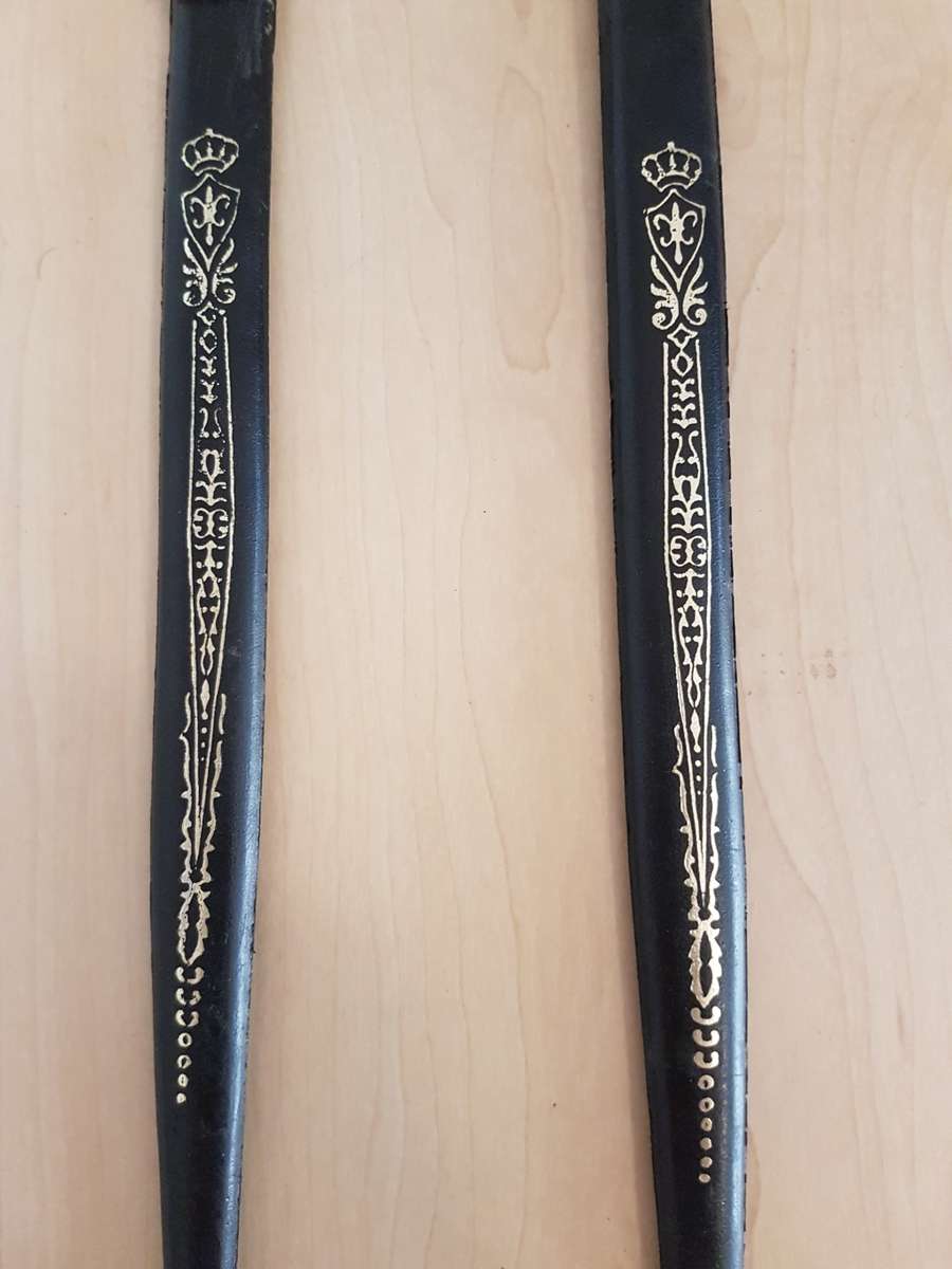 Pair of Patentado Ryc Spanish Decorative Display Swords with Scabbards (Length 50cm)