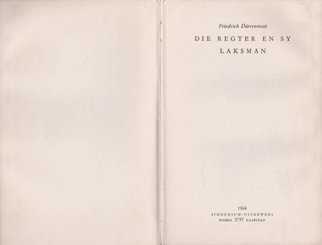 Regter en sy laksman deur Friedrich Durrenmatt