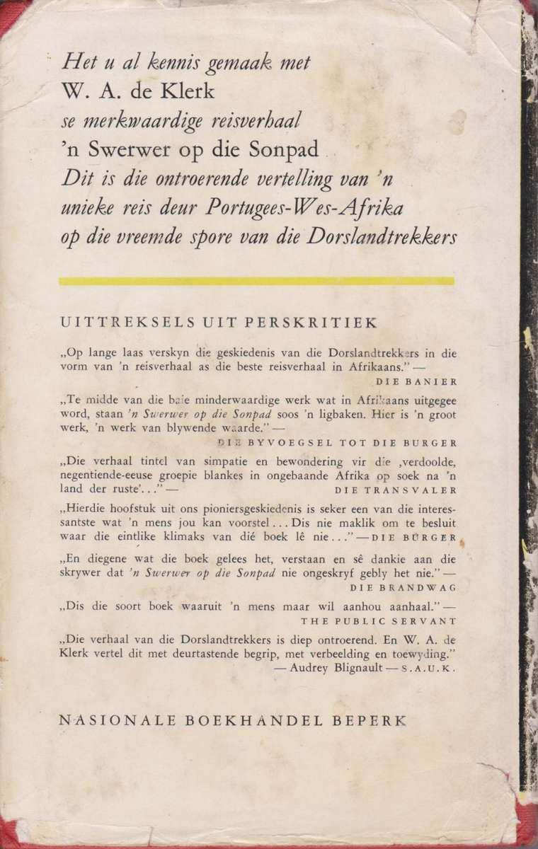 Soekende Mens deur W.A. de Klerk