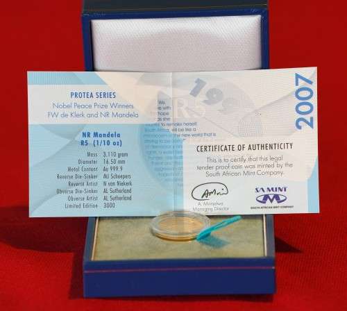 Gold Coin: Nelson Mandela Nobel Peace Prize