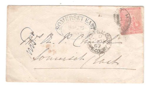 1867 Very early cover with Somerset East cancel
