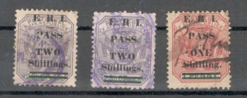 Three great ERI overprint Pass fiscals