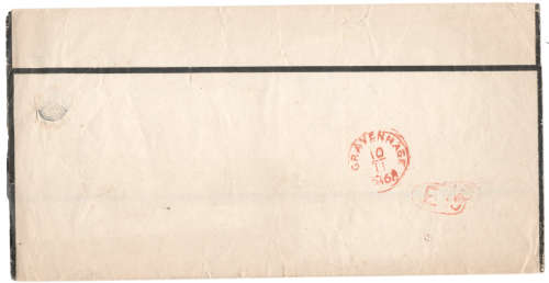 1868 - Pre-stamp Dutch mourning cover Rozendal to Gravenhage