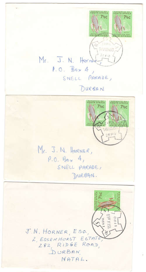Four rare army Field Post Offices 1 (x2), 2 and 3 from the 1960s...