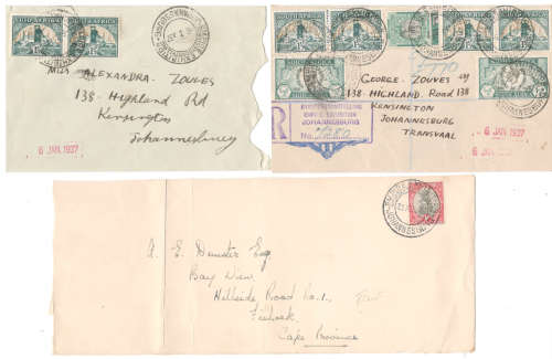 1936 Empire Exhibtion in Johannesburg - 2 covers and front - celebrated Golden Jubilee Johannesburg
