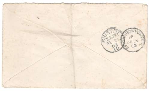 Rare Spectakel cds - Putzel 20 / 100 - 26 January 1893 - very early usage! Springbokfontein transit