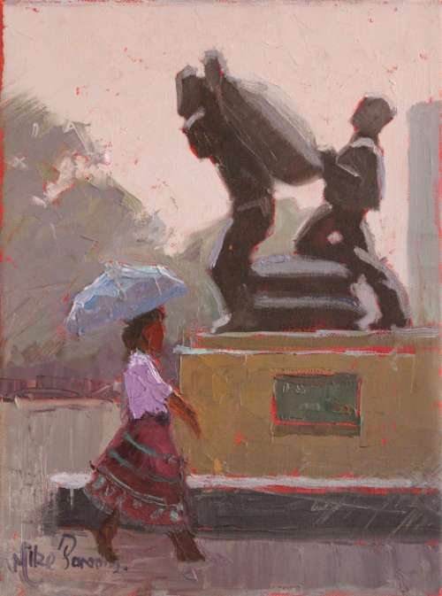 Historical Mike Parsons Oil Painting @ a GOOD OPENING (42 x 30cm) GOOD INVESTMENT