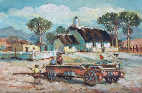 Beautiful Johnnie de Kock (30x20cm) original. Low opening!