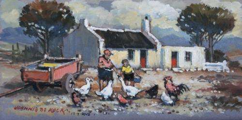 Beautiful Johnnie de Kock (25x12cm) original. Low opening!