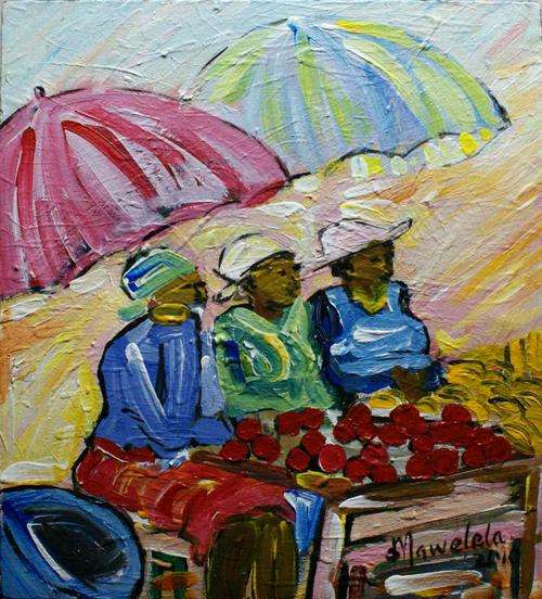 Original Stanley Mawelela! Medium size - 40x38cm - BARGAIN!