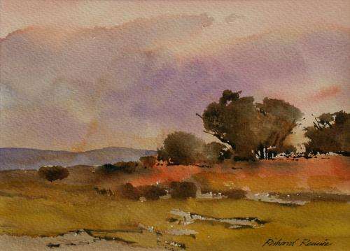 Beautiful Richard Rennie original watercolour.  Crazy Wednesday - R1 opening!