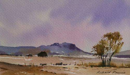 Beautiful Richard Rennie original watercolour.  Crazy Wednesday - R1 opening!