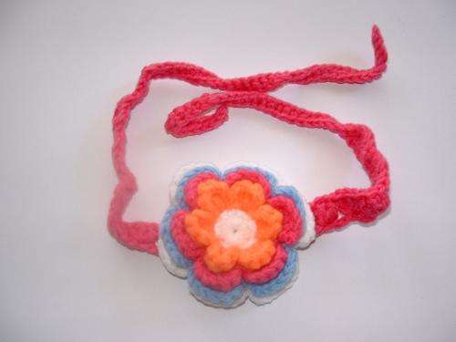 Smitten HeadBand Pink with Orange, Blue & White