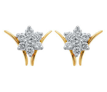 DESIGNER  REAL DIAMOND  EARRING 1.00Cts 14K SOLID YELLOW GOLD@FREE SHIPPING
