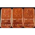 Copper Bullion Bar .999 Pure 1 Gram Maple Series *NEW*