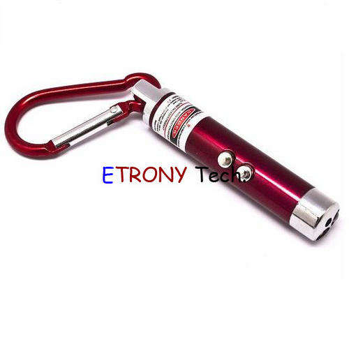2-LED Laser Pointer Keychain Light Torch Flashlight LA4