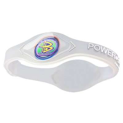 /White Power Balance Silicone Wristband LARGE