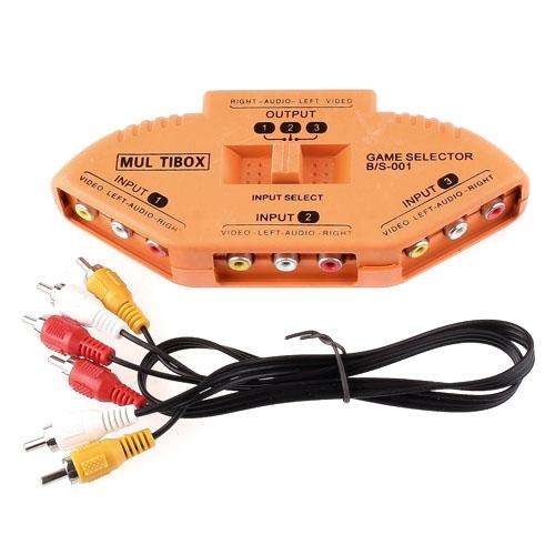 3-Port AV A/V RCA VIDEO GAME SELECTOR SWITCH PS2 xBox