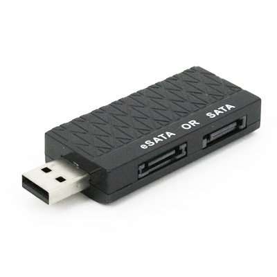 New USB 2.0 to SATA eSATA 2 Ports Adapter for PC Laptop