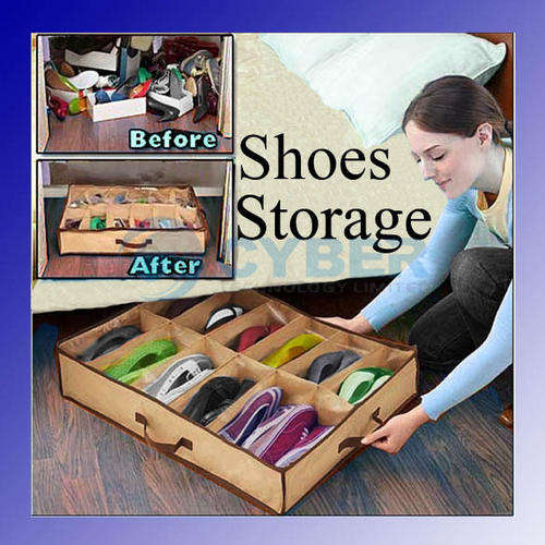 12 Pairs Shoes Bag Organizer Storage Holder Under Bed Closet