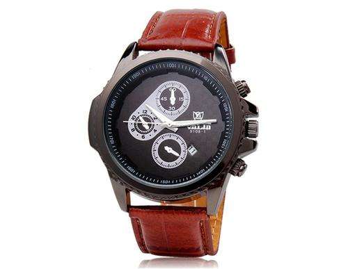 "Priced to clear" Valia Men's Quartz Analog Wrist Watch - Brown