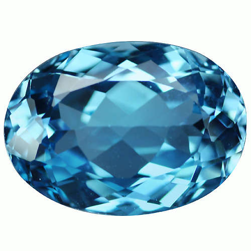 GORGEOUS 7.16 CT. OVAL FACET EARTH MINED TOP LUSTER AQUA BLUE TOPAZ