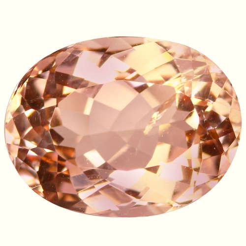 ABSOLUTELY MAGNIFICENT 3.69 CT OVAL FACET  NATURAL SILVER PEACH PINK MORGANITE