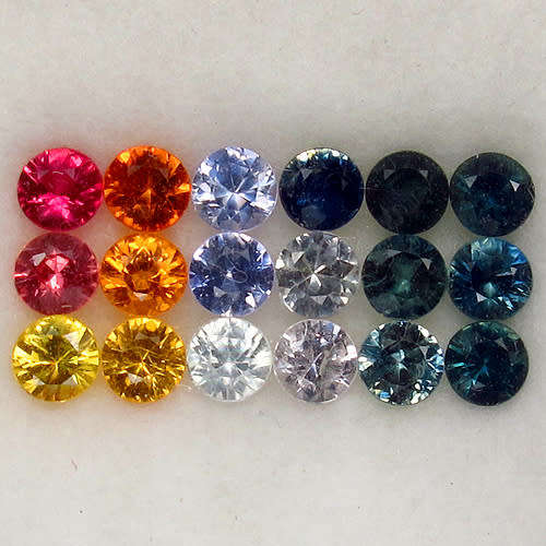 JEWELLERS LOT - 2.90 CT (19 PIECES) 3.20 MM ROUND FACET  100% NATURAL MULTI  FANCY SAPPHIRES