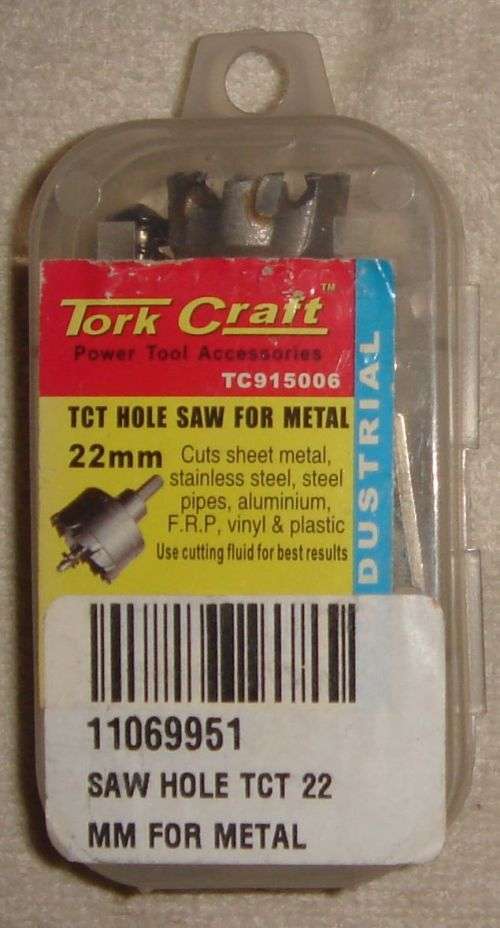 TORK CRAFT HOLE SAW 22mm INDUSTRIAL FOR METAL