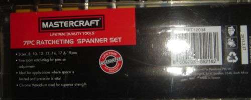 7 PC RATCHETING SPANNER SET BRAND NEW "LAST ONE"