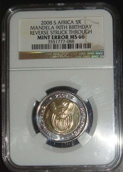 NGC GRADED MANDELA 2008 ERROR COIN