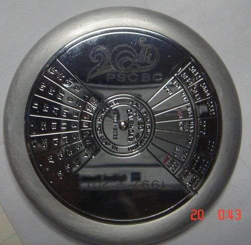 Original Cast Metal Millennium Paper Weight! Calendar works from 2003-2052