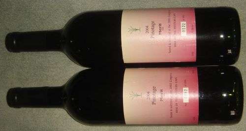 2004 PINOTAGE MERIT BIDDING ARE PER BOTTLE TO TAKE BOTH