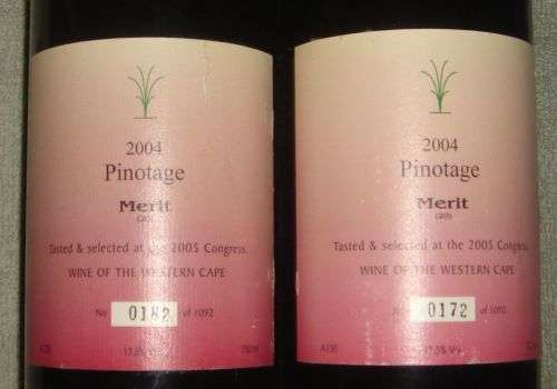 2004 PINOTAGE MERIT BIDDING ARE PER BOTTLE TO TAKE BOTH