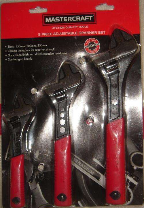 MASTERCRAFT 3 PIECE AJUSTABLE SPANNER SET