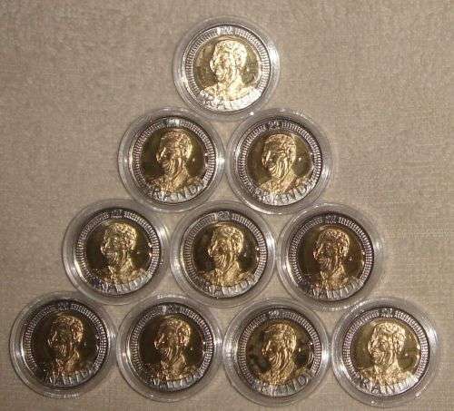 MANDELA 2008 BIRTH DAY COINS, FROM A SEALED BAG 10 COINS BIDDING ARE PER COIN