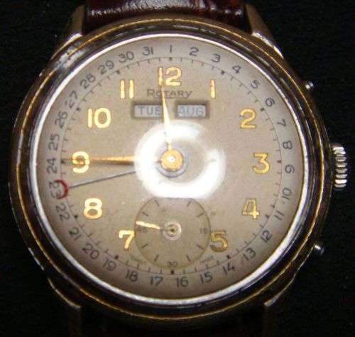 WOW A VINTAGE ROTARY17 JEWELS AUTOMATIC BUMPER DAY/DATE AND MONTH WATCH