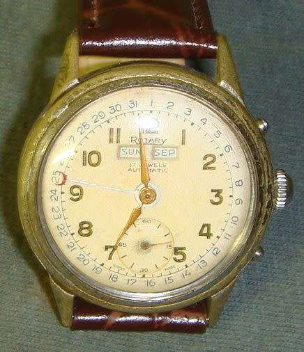 WOW A VINTAGE ROTARY17 JEWELS AUTOMATIC BUMPER DAY/DATE AND MONTH WATCH