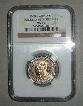 NGC GRADED MADIBA BIRTHDAY COIN MS65
