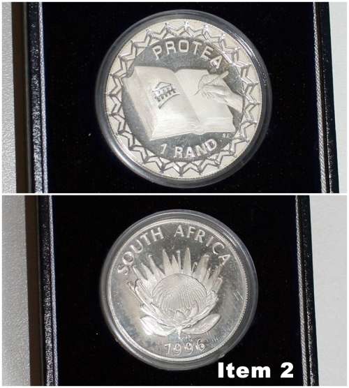 Protea - R1 Silver Proof 1996 - Constitution - SA Mint Coa