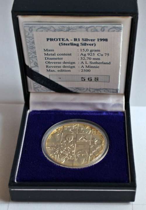 Protea - R1 Silver Proof 1998 - Year of the Child - SA Mint Coa