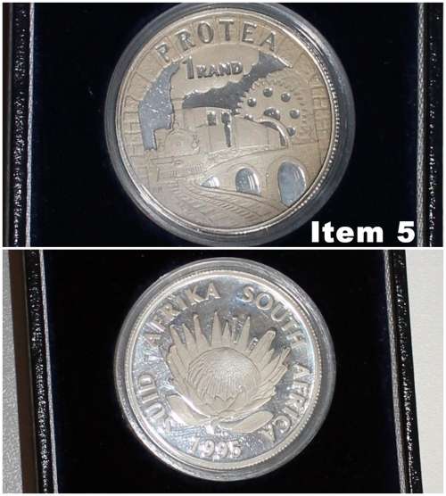 Protea - R1 Silver Proof 1995 - Railways - SA Mint Coa