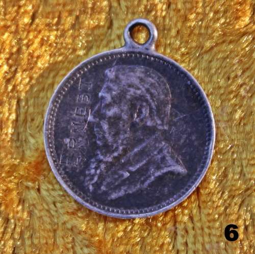 Lovely1897 Paul Kruger 3d (Tickey) Silver Coin Pendant!